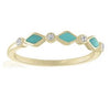 DaVinci Layers Stackable Gold Plated Crystal Turquoise Ring Lay42