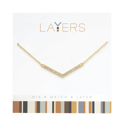 Center Court Layers Necklace Gold Crystal Circles LAY133G