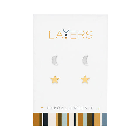 Center Court Layers Earring Gold Pearl Stud LAYEAR22G