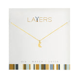 Center Court Layers Necklace Gold Crescent Moon LAY19G