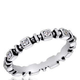 Davinci Stackable Crystal Square Silver Ring STK11-4