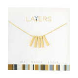 Center Court Layers Necklace Gold Five Bar LAY09G