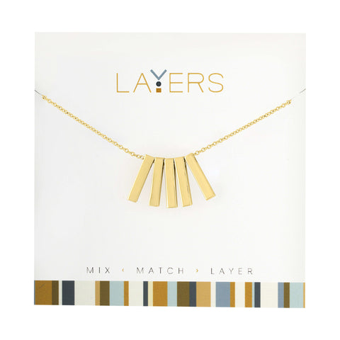 Center Court Layers Necklace Silver Disc Wave LAY595S