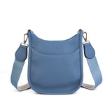 Messenger Bag Large Jean Blue Crossbody Vegan Leather