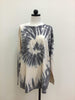 Easel Top Cream Gray Tie Dye Long Sleeve
