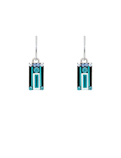 Firefly Architectural Small Rectangle Earrings Ice Blue 7875-ICE