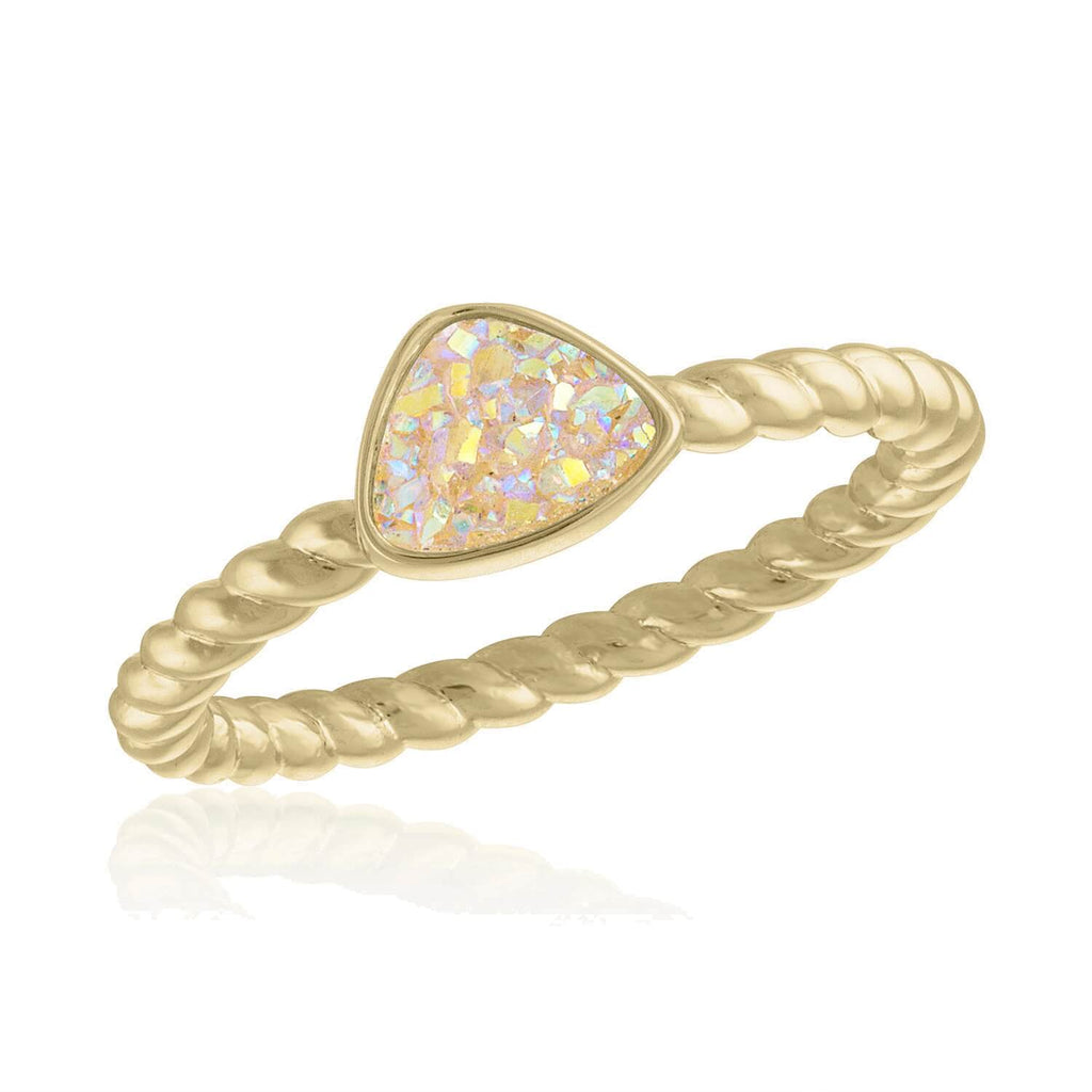 DaVinci Ring - Layers Stackable Gold Opal Triangle Shaped Ring Lay23