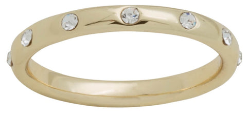 DaVinci Layers Stackable Ring Gold 5 Round Crystals Lay14