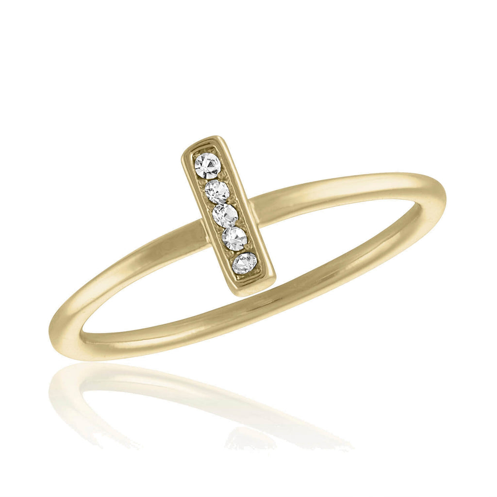 DaVinci Ring Layers Stackable Gold Diamond Bar Ring Lay33