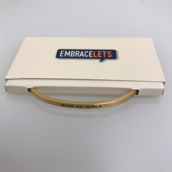 Embracelets "Mom of Girls" Gold Stainless Layered Stackable Bracelet