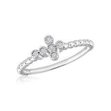 DaVinci Ring Stackable Crystal Jeweled Cross Silver Ring STK25