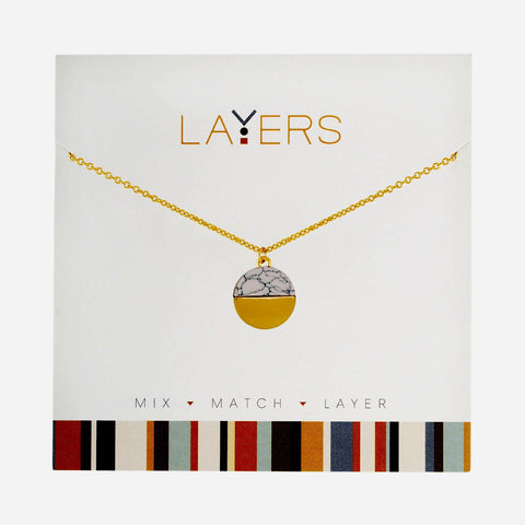 Center Court Layers Necklace Silver Crystal Moon LAY587S
