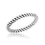 Davinci Stackable Ring Silver Striped Band Ring STK1