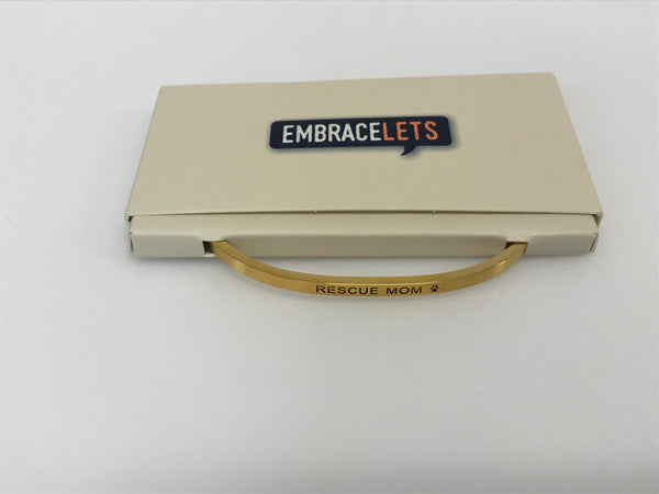 Embracelets - "Rescue Mom” Gold Stainless Steel, Stackable, Layered Bracelet - Accessories Boutique 