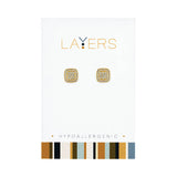 Center Court Layers Earring Gold Crystal Stud LAYEAR24S