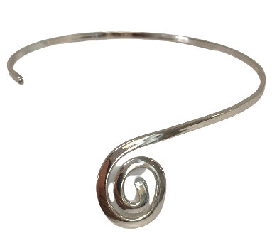 Choker - Spiral Silver Plated 03-8955