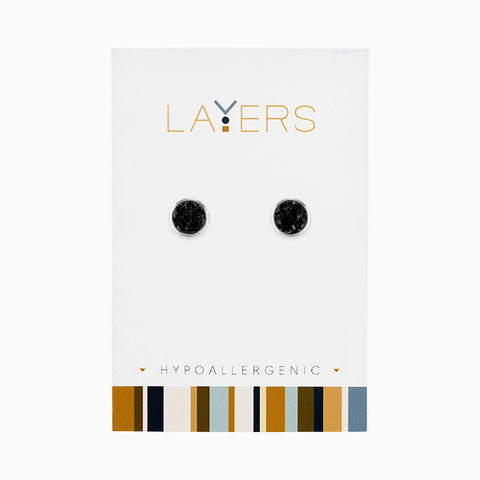 Center Court Layers Earring Gold Square Druzy Stud LAYEAR30G