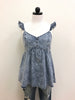 Doe & Rae Top Denim Spaghetti Straps