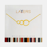 Court Layers Necklace Gold Trio Open Circles LAY43G