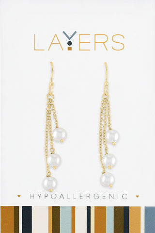 Center Court Layers Earring Gold Marble Circle Stud LAYEAR02G