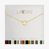 Center Court Layers Necklace Gold Open Circle LAY11G
