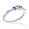 Davinci Stackable Silver Ring White Blue CZ STK53