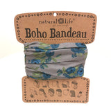 Natural Life Boho Bandeau - Taupe Blue Blooms BBW144