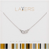 Center Court Layers Necklace Silver Crystal Links LAY523S