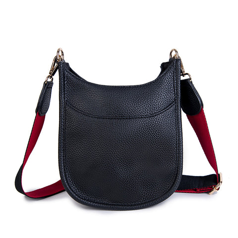 Messenger Handbag Large Pewter Crossbody Vegan Leather