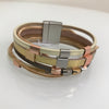 Leather Bracelet Silver Gold Rose Gold Magnetic Bracelet BL1140GD