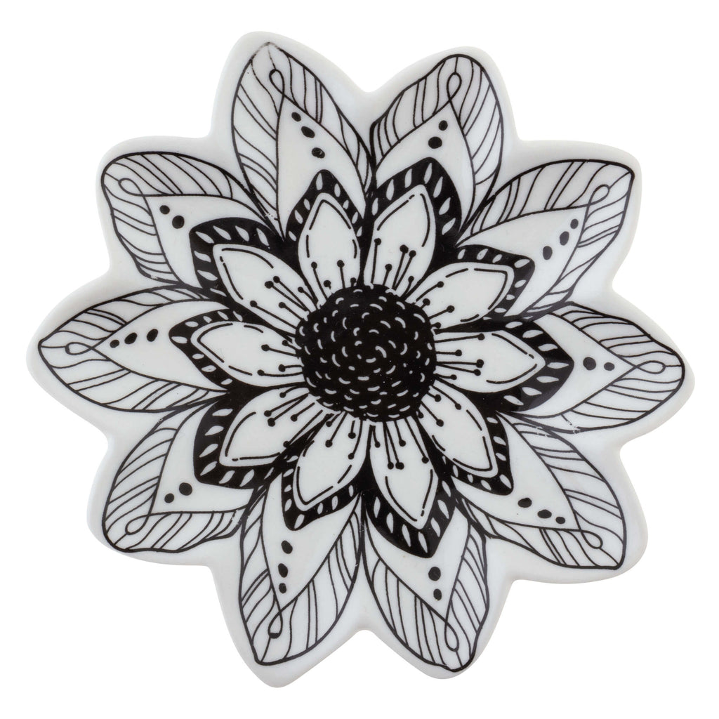 Karma Gifts Flower Black & White Boho Trinket Dish KA-1021-38 