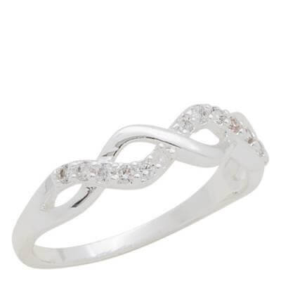 DaVinci Ring Stackable Silver Oval Crystal Ring STK22-4