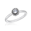 DaVinci Stackable Silver Ring Crystal Round STK17-4