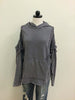 Easel Top Gray Long Sleeve Hoodie w/Pouch Pocket