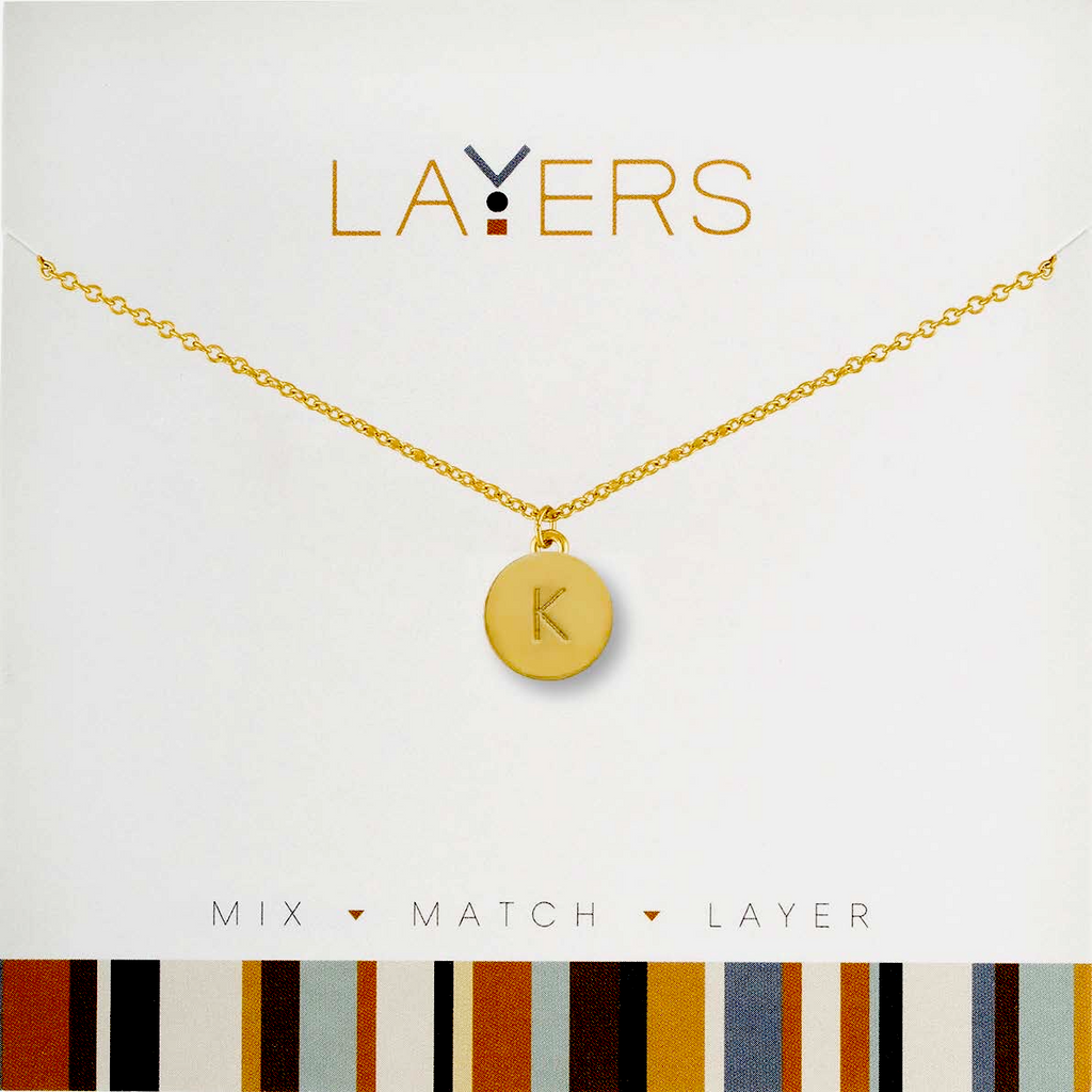 Center Court Layers Necklace Gold Initial “K” LAYKG