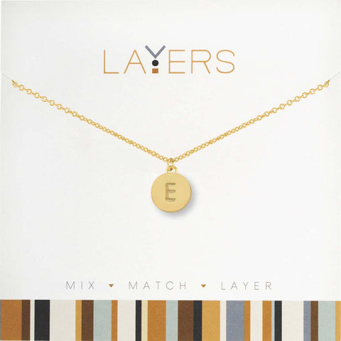 Center Court Layers Necklace Gold Initial “M”  LAYMG