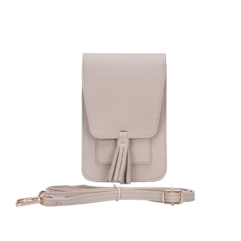 Handbag City Medium Crossbody with Tassel in Ivory