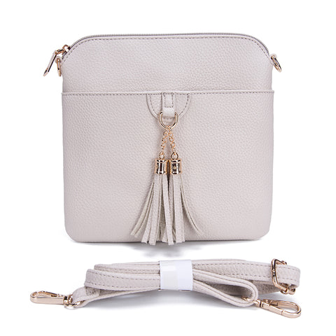Claire Crossbody Wristlet Clutch Light Gray Handbags