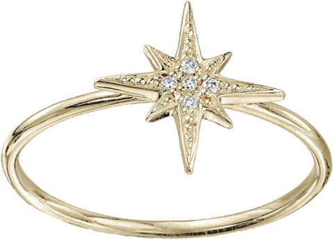 DaVinci Layers Stackable Gold Plated Compass Design Ring Lay36G