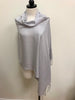 Pashmina Scarf - Grey Light Silver Solid Pattern Scarf Shawl