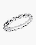 DaVinci Ring - Stackable Silver Round Stone Ring STK14-4