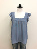 Staccato Top Blue Patterned Sleeveless